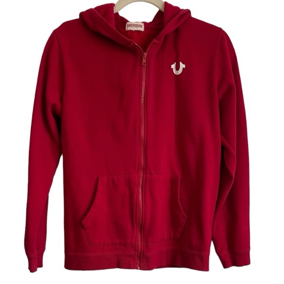 True Religion red zip up jacket size Med? - Picture 1 of 6